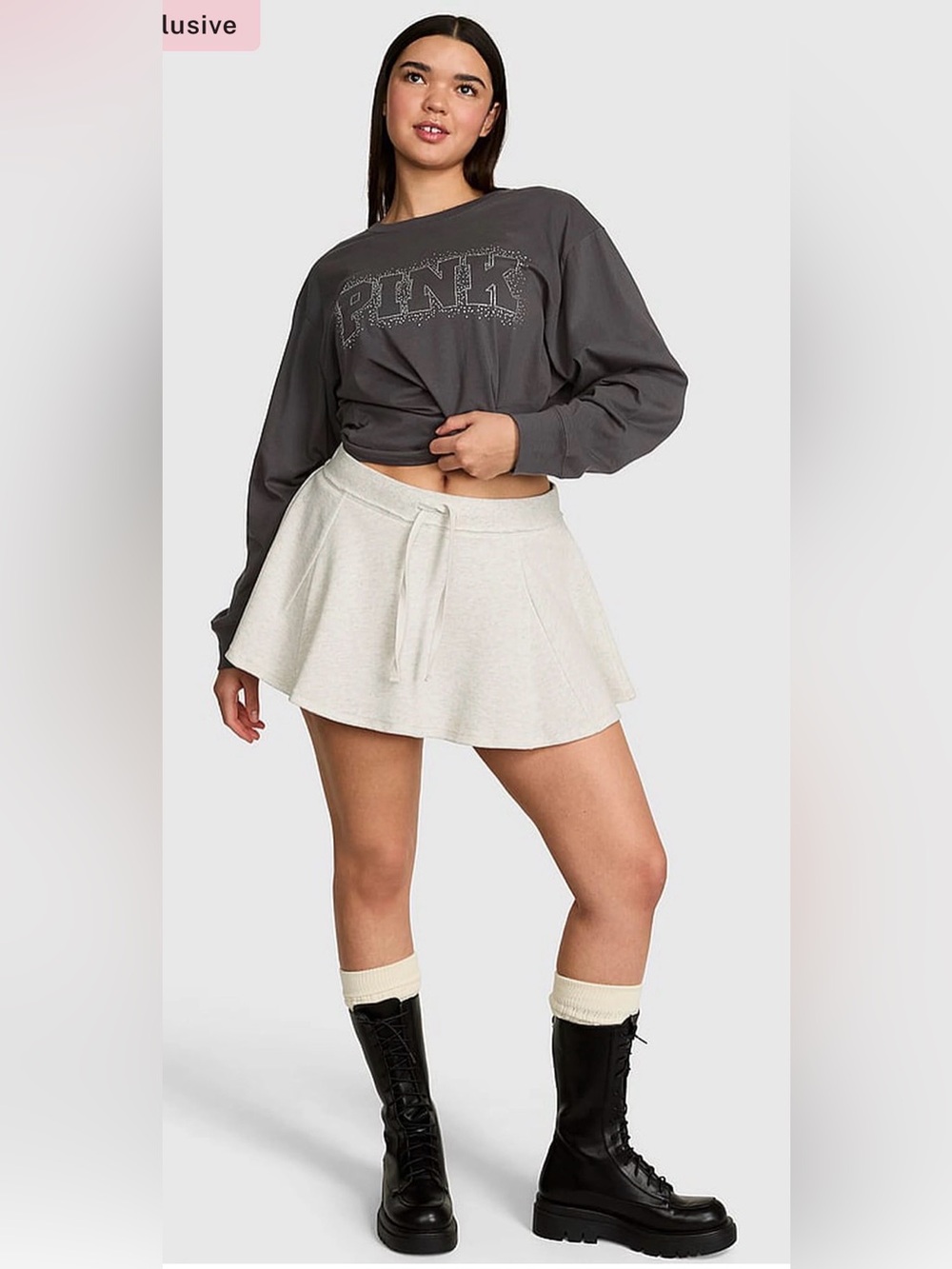 Victoria's Secret PINK Campus Cotton Long-Sleeve Tee Shirt ~ Size: Small